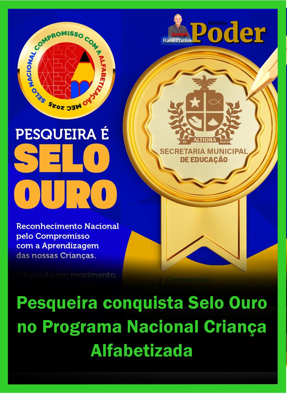 Pesqueira conquista Selo Ouro no Programa Nacional Criança Alfabetizada