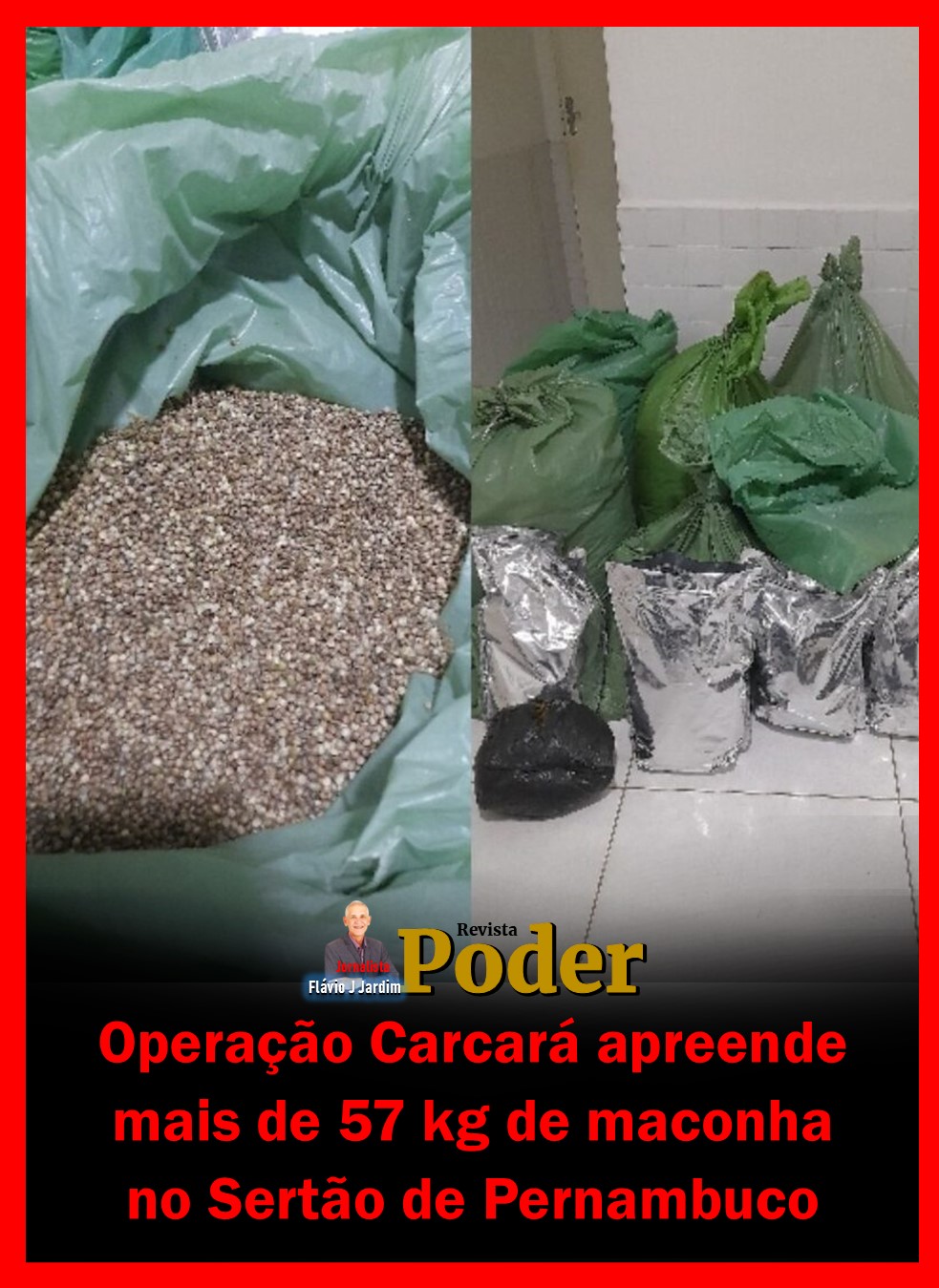 Operação Carcará apreende mais de 57 kg de maconha no Sertão de Pernambuco
