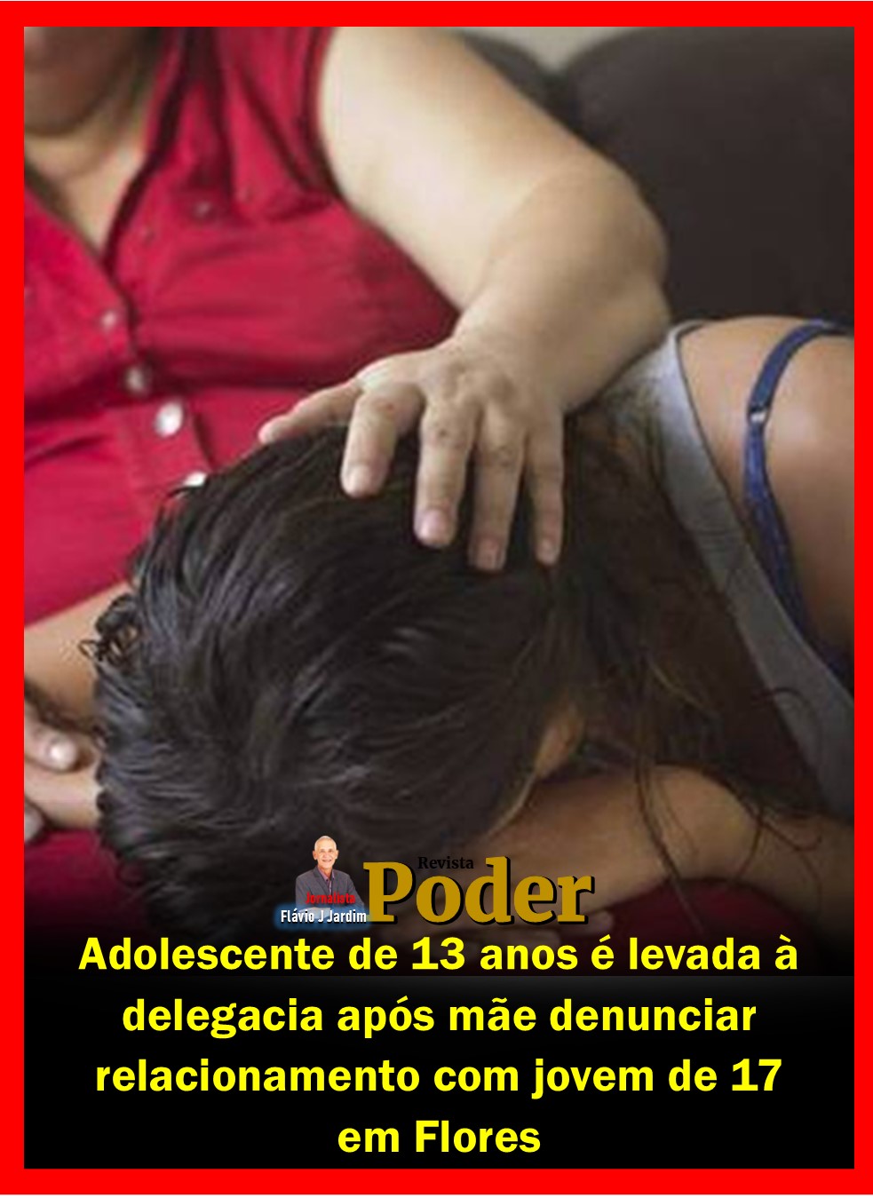 Adolescente de 13 anos é levada à delegacia após mãe denunciar relacionamento com jovem de 17 em Flores