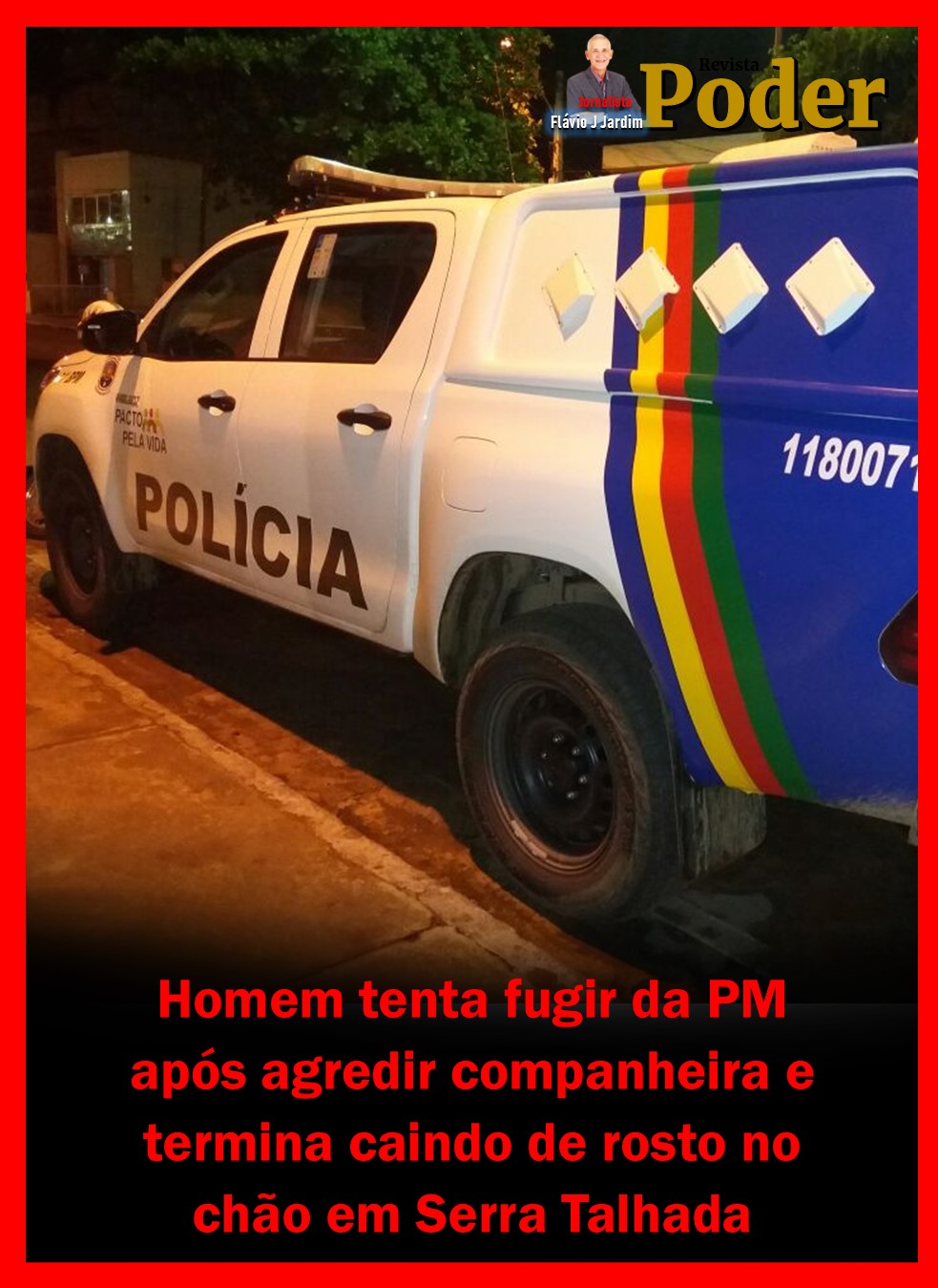 Homem tenta fugir da PM após agredir companheira e termina caindo de rosto no chão em Serra Talhada