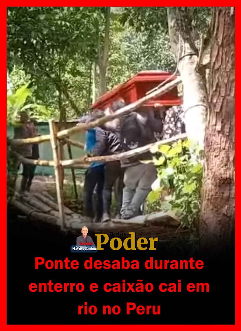 Ponte desaba durante enterro e caixão cai em rio no Peru