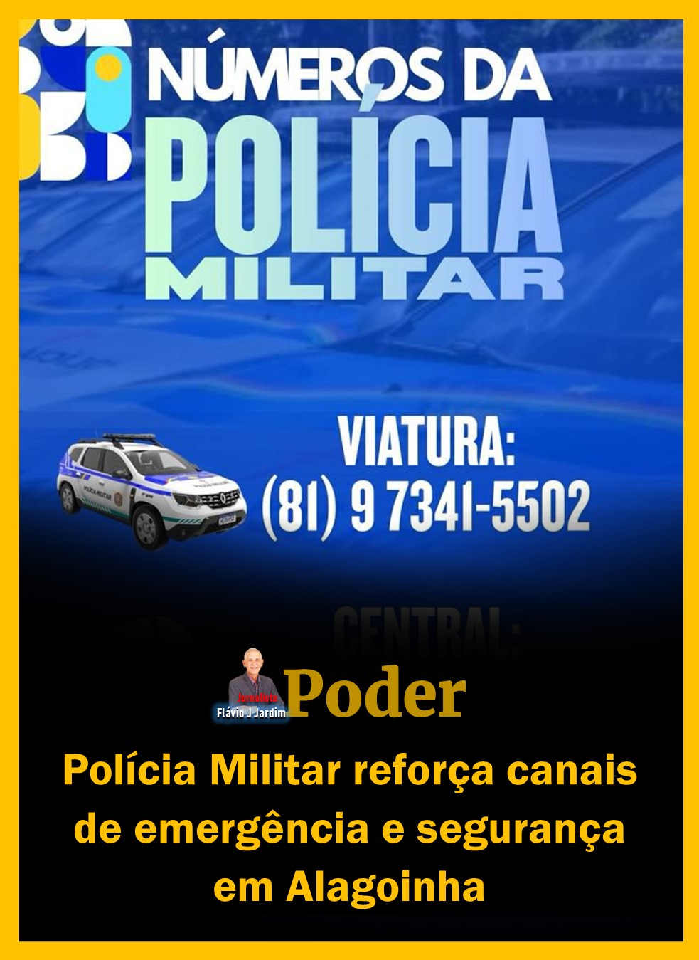 Polícia Militar reforça canais de emergência e segurança em Alagoinha