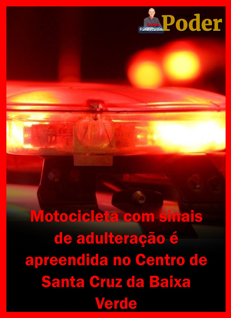 Motocicleta com sinais de adulteração é apreendida no Centro de Santa Cruz da Baixa Verde