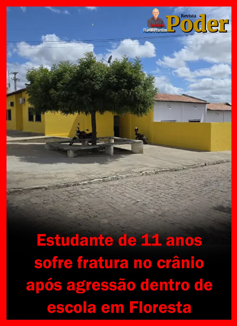 Estudante de 11 anos sofre fratura no crânio após agressão dentro de escola em Floresta