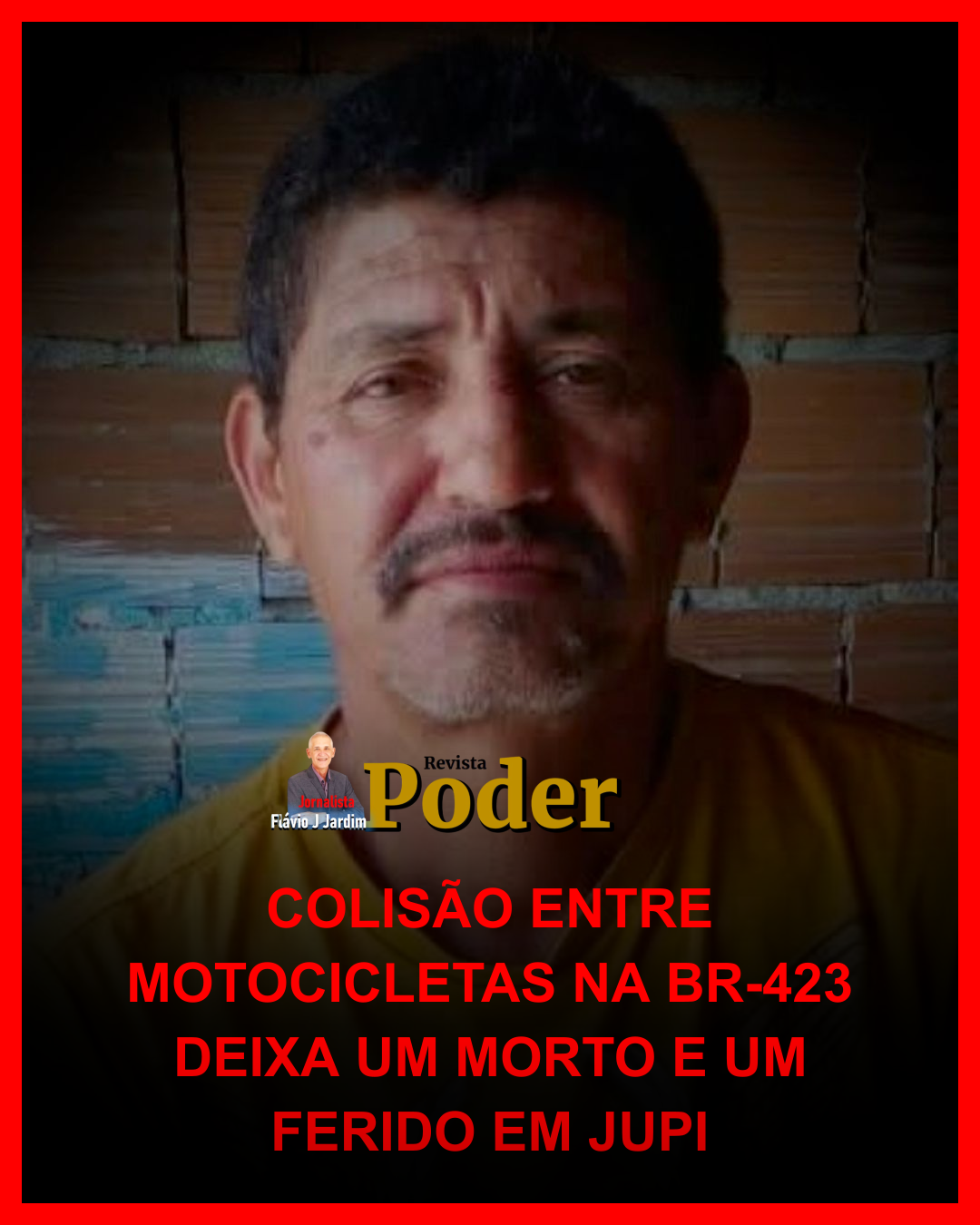 COLISÃO ENTRE MOTOCICLETAS NA BR-423 DEIXA UM MORTO E UM FERIDO EM JUPI