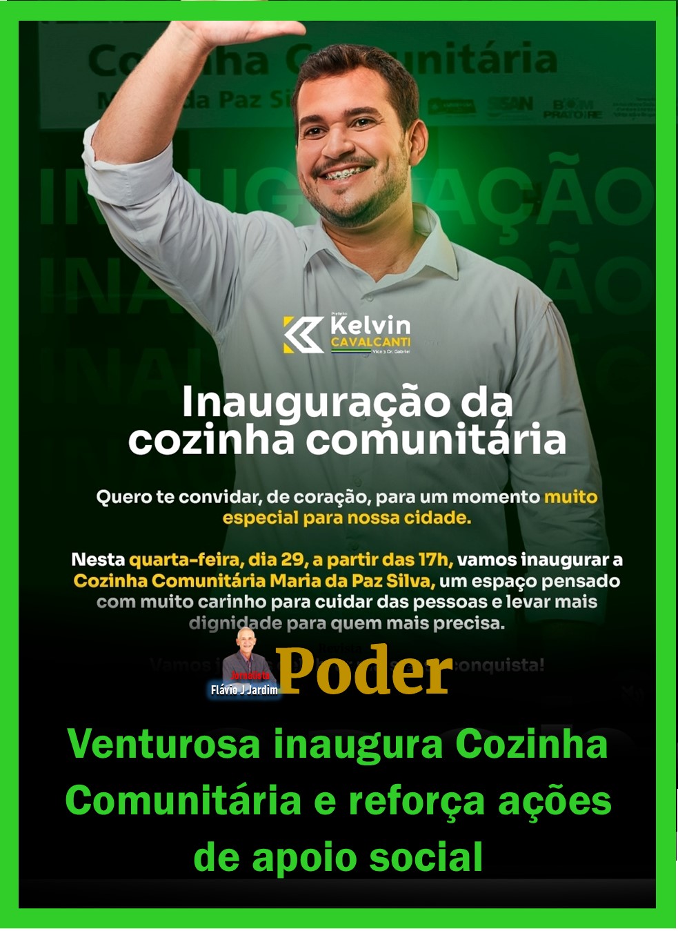 Venturosa inaugura Cozinha Comunitária e reforça ações de apoio social