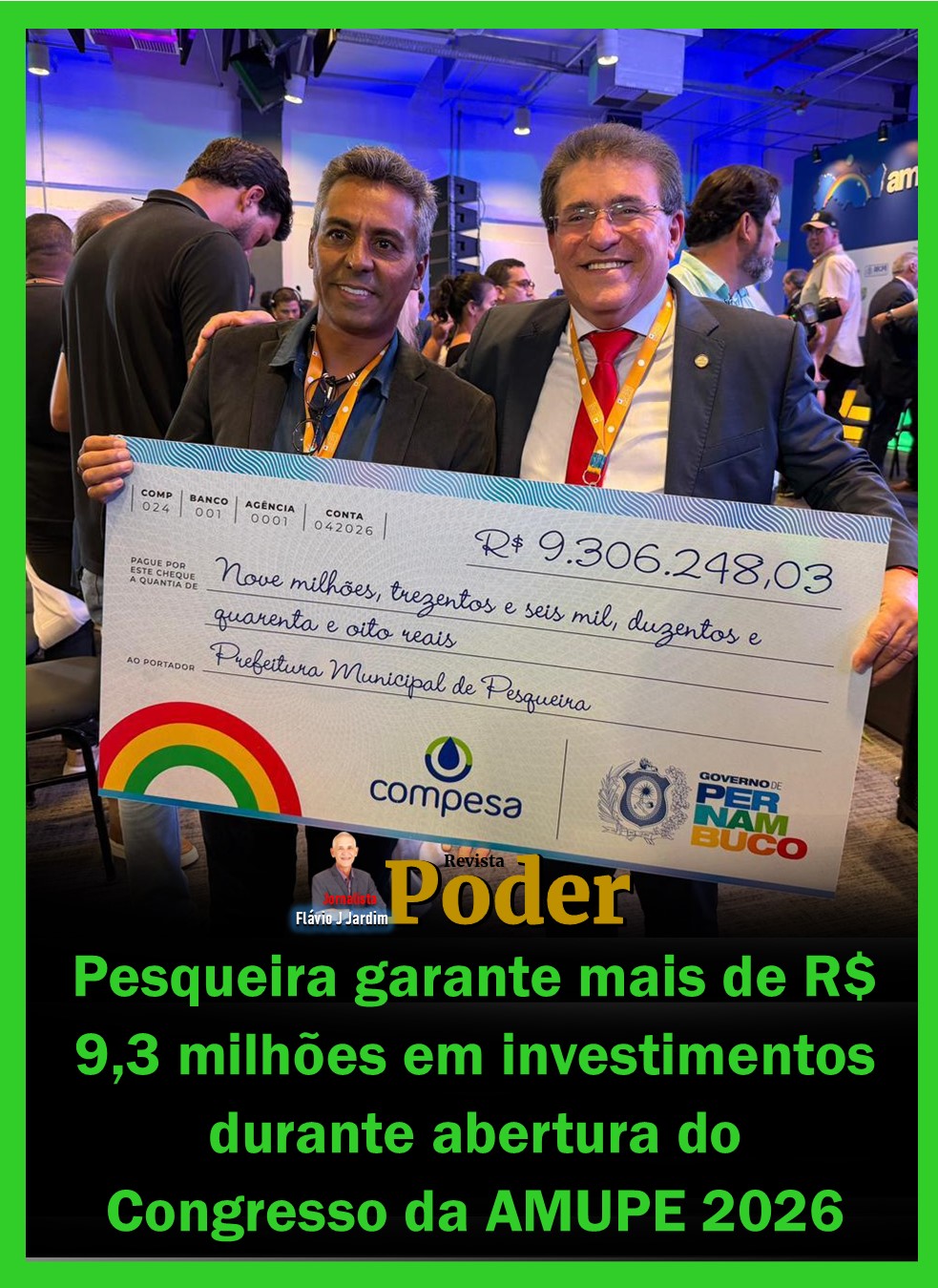 Pesqueira garante mais de R$ 9,3 milhões em investimentos durante abertura do Congresso da AMUPE 2026