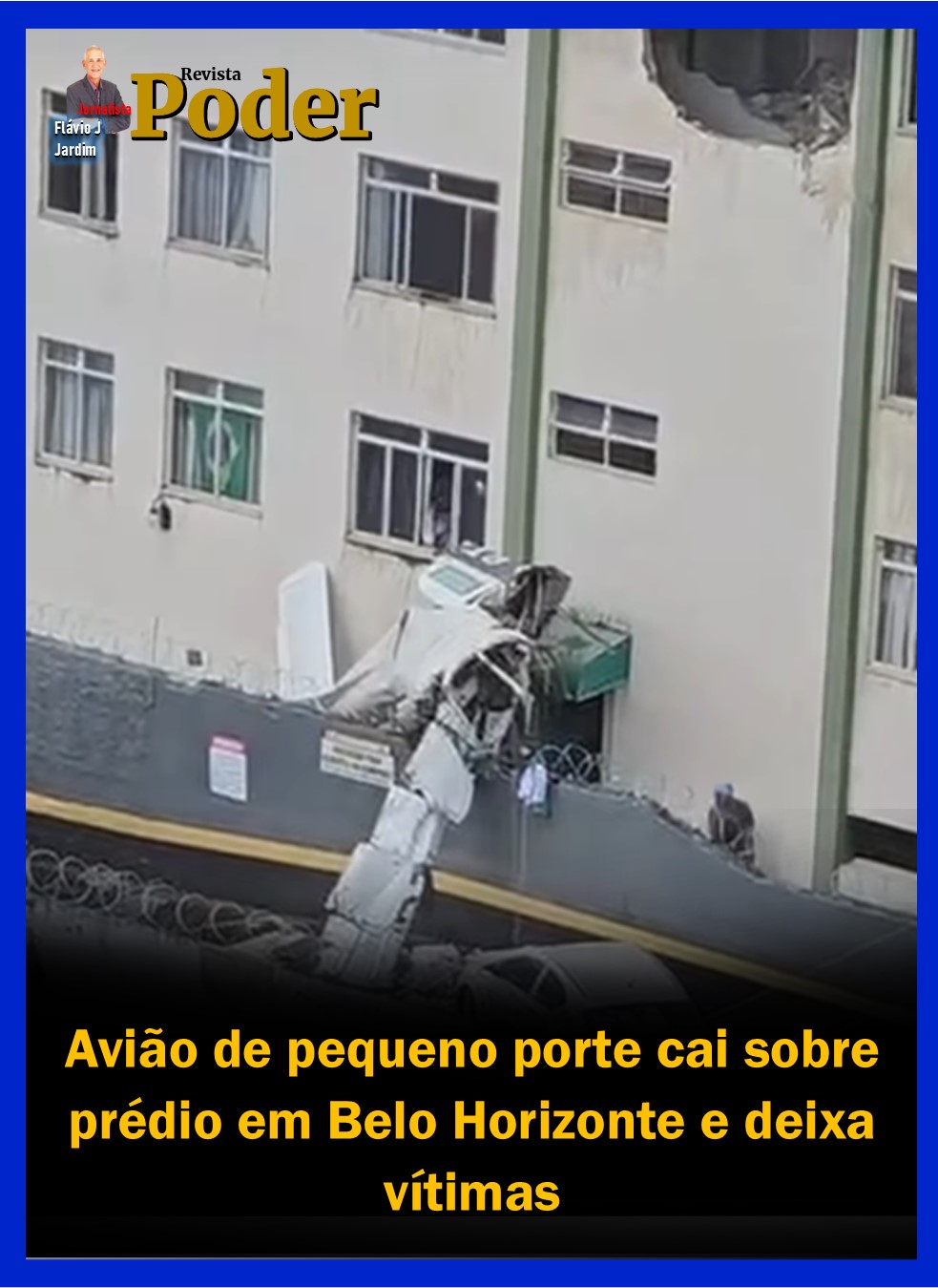 Avião de pequeno porte cai sobre prédio em Belo Horizonte e deixa vítimas