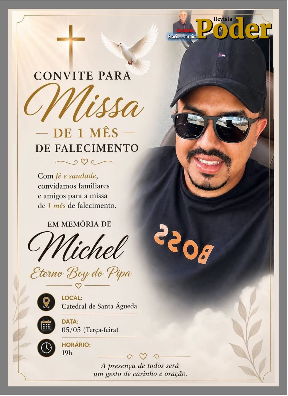 Familiares convidam para missa de 1 mês em memória de Michel