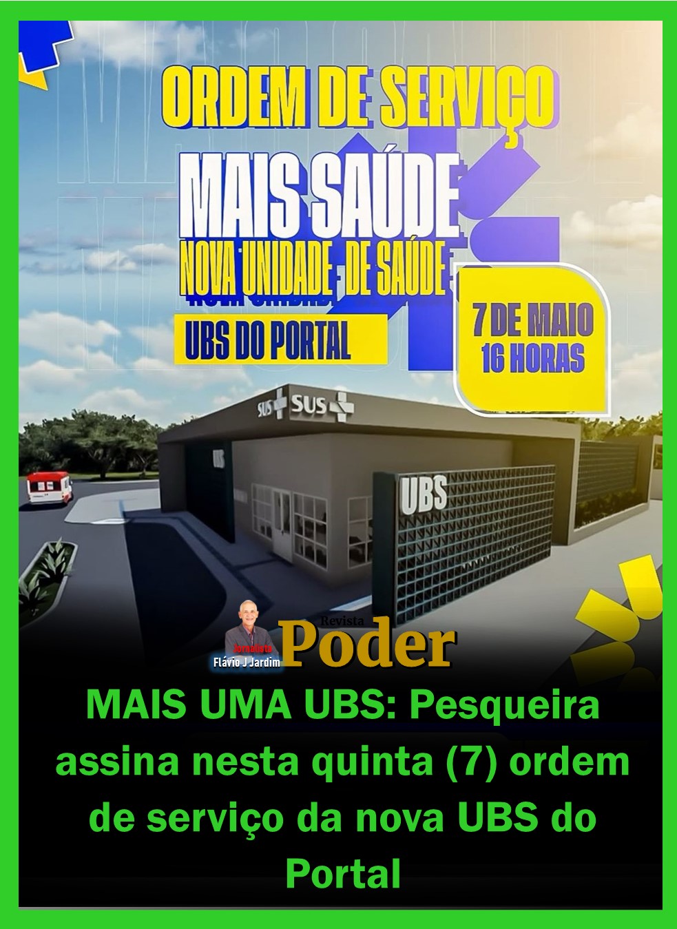 MAIS UMA UBS: Pesqueira assina nesta quinta (7) ordem de serviço da nova UBS do Portal
