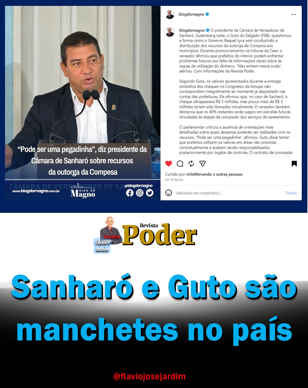 ALERTA DE GUTO ECOA PELO BRASIL E COLOCA SANHARÓ NO CENTRO DO DEBATE SOBRE A COMPESA