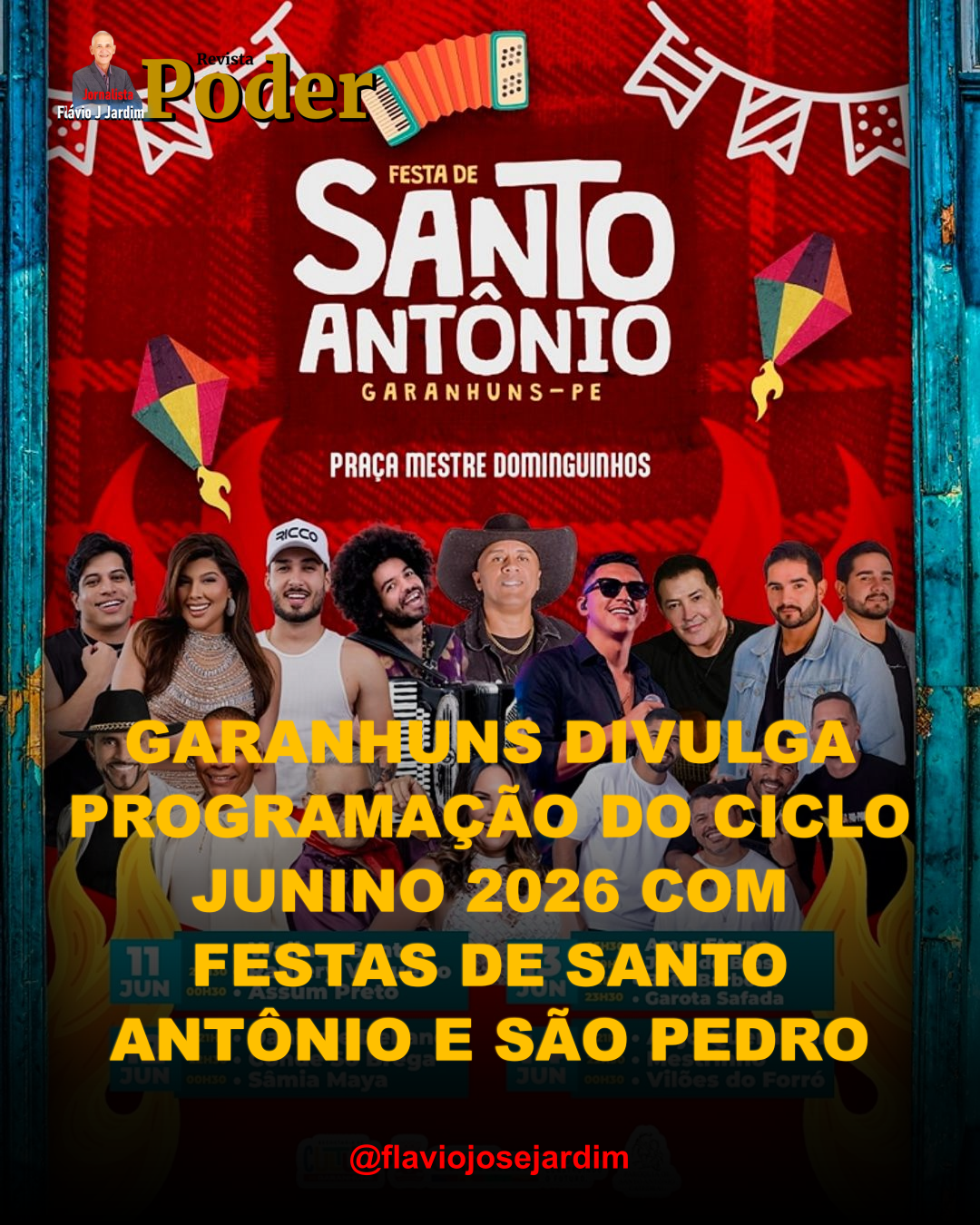 GARANHUNS DIVULGA PROGRAMAÇÃO DO CICLO JUNINO 2026 COM FESTAS DE SANTO ANTÔNIO E SÃO PEDRO