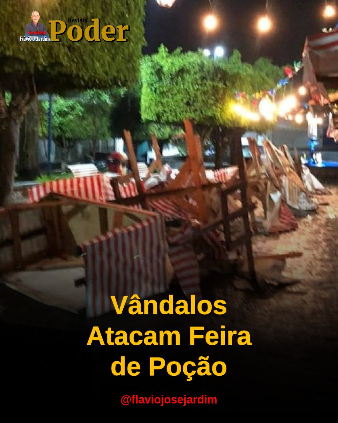 Vandalismo atinge novamente Feira de Gastronomia e Artesanato; prefeitura emite nota de repúdio