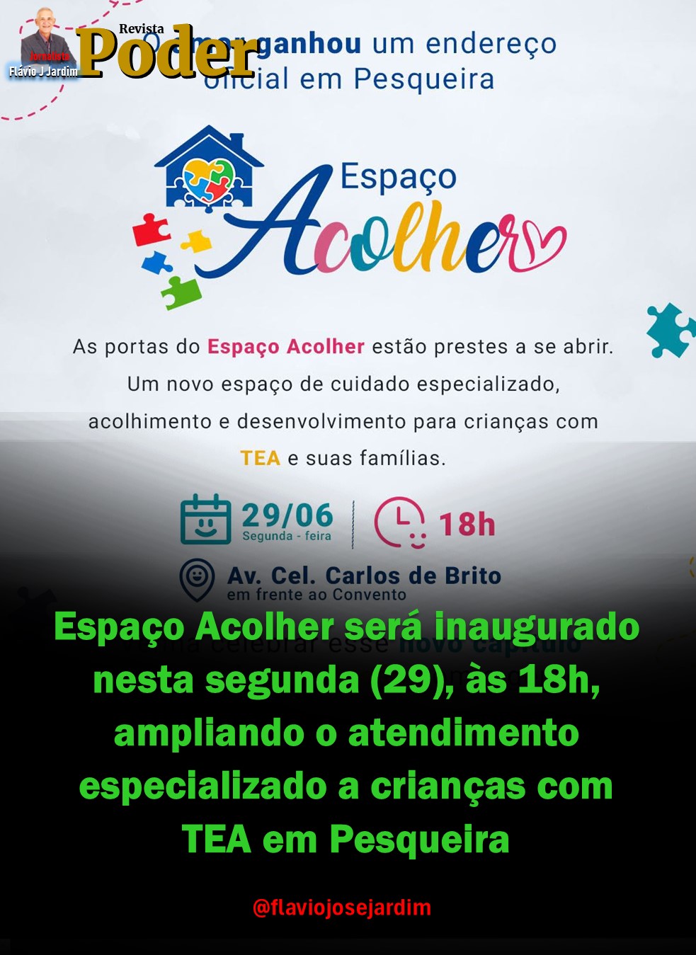 Espaço Acolher será inaugurado nesta segunda (29), às 18h, ampliando o atendimento especializado a crianças com TEA em Pesqueira