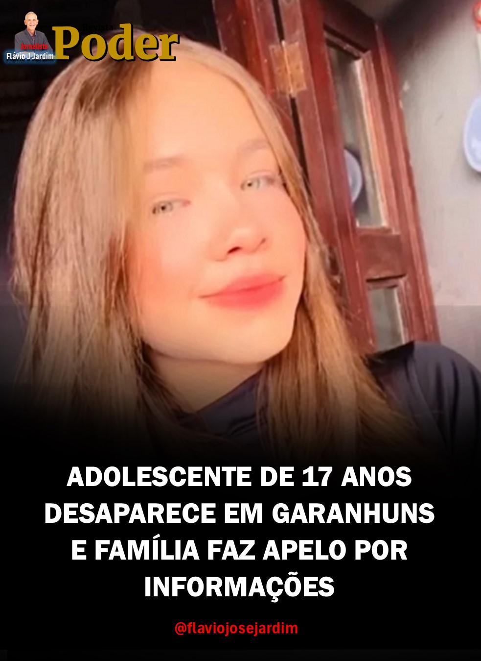 ADOLESCENTE DE 17 ANOS DESAPARECE EM GARANHUNS E FAMÍLIA FAZ APELO POR INFORMAÇÕES