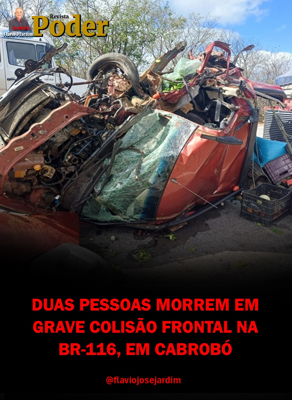 DUAS PESSOAS MORREM EM GRAVE COLISÃO FRONTAL NA BR-116, EM CABROBÓ