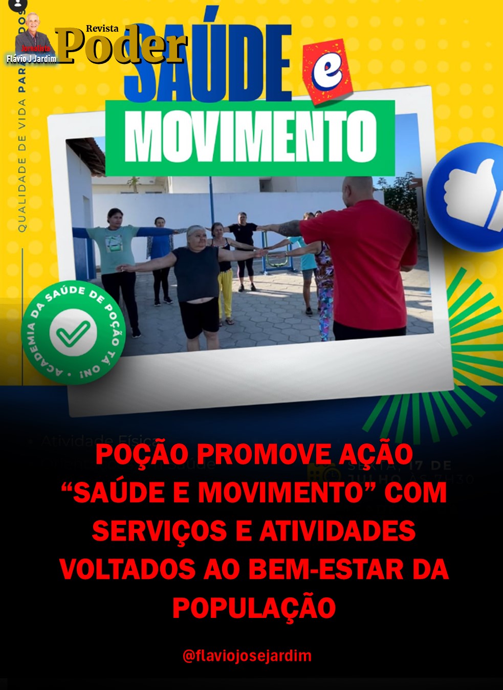 POÇÃO PROMOVE AÇÃO “SAÚDE E MOVIMENTO” COM SERVIÇOS E ATIVIDADES VOLTADOS AO BEM-ESTAR DA POPULAÇÃO