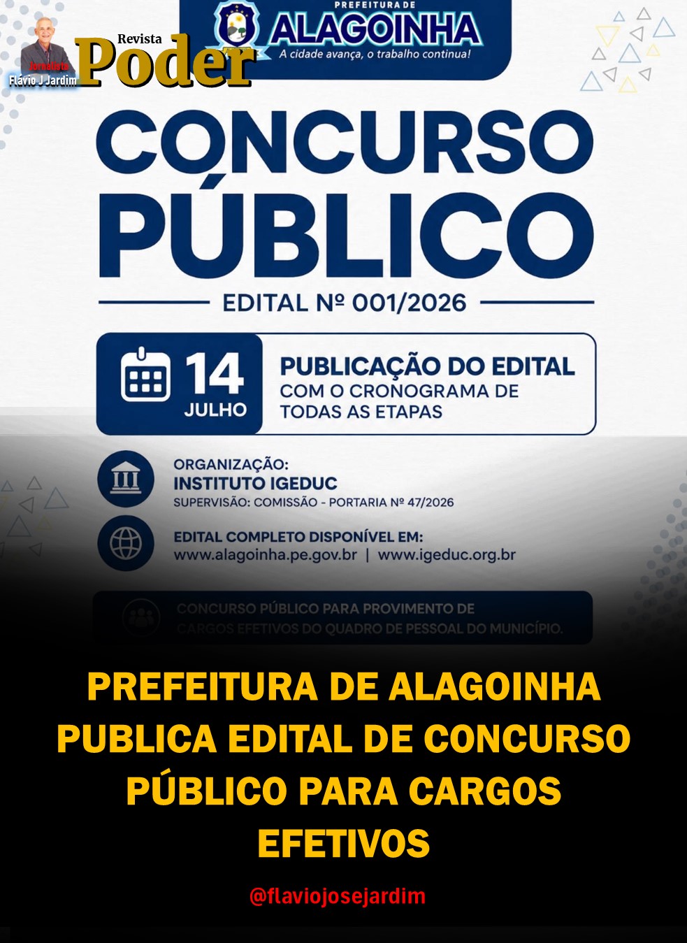 PREFEITURA DE ALAGOINHA PUBLICA EDITAL DE CONCURSO PÚBLICO PARA CARGOS EFETIVOS
