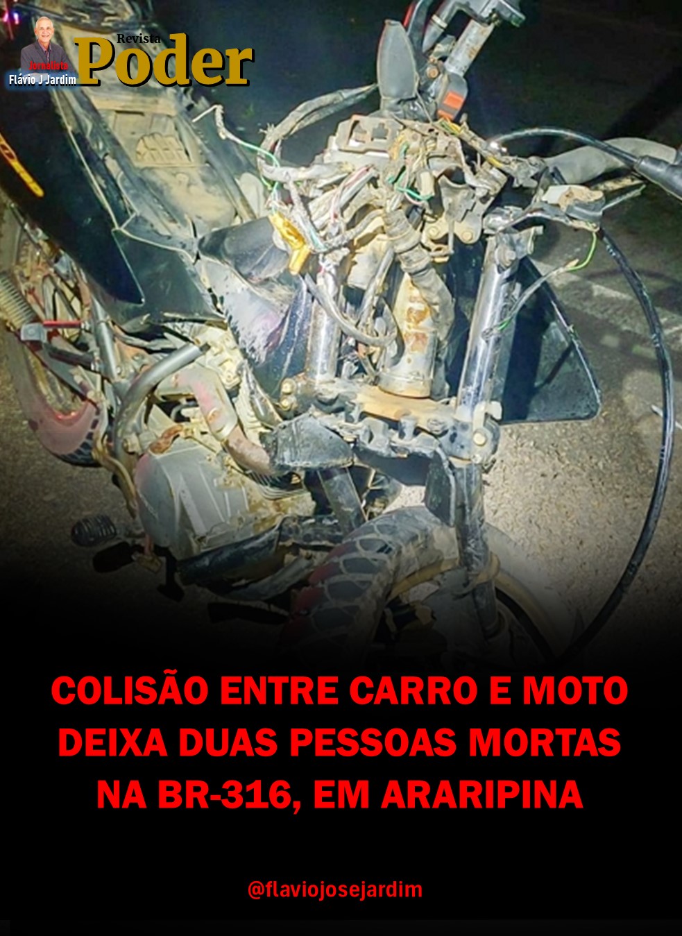 COLISÃO ENTRE CARRO E MOTO DEIXA DUAS PESSOAS MORTAS NA BR-316, EM ARARIPINA