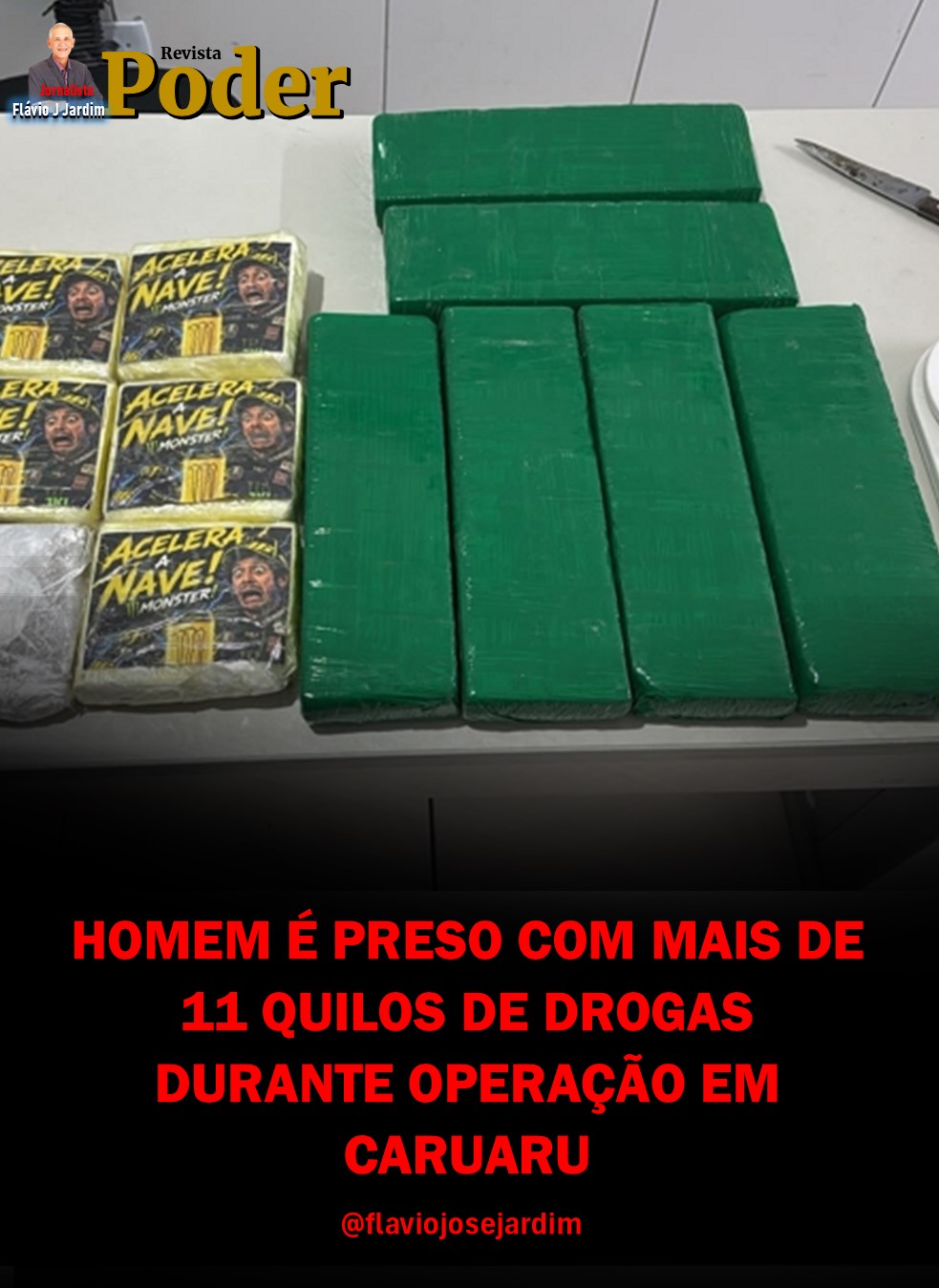 HOMEM É PRESO COM MAIS DE 11 QUILOS DE DROGAS DURANTE OPERAÇÃO EM CARUARU