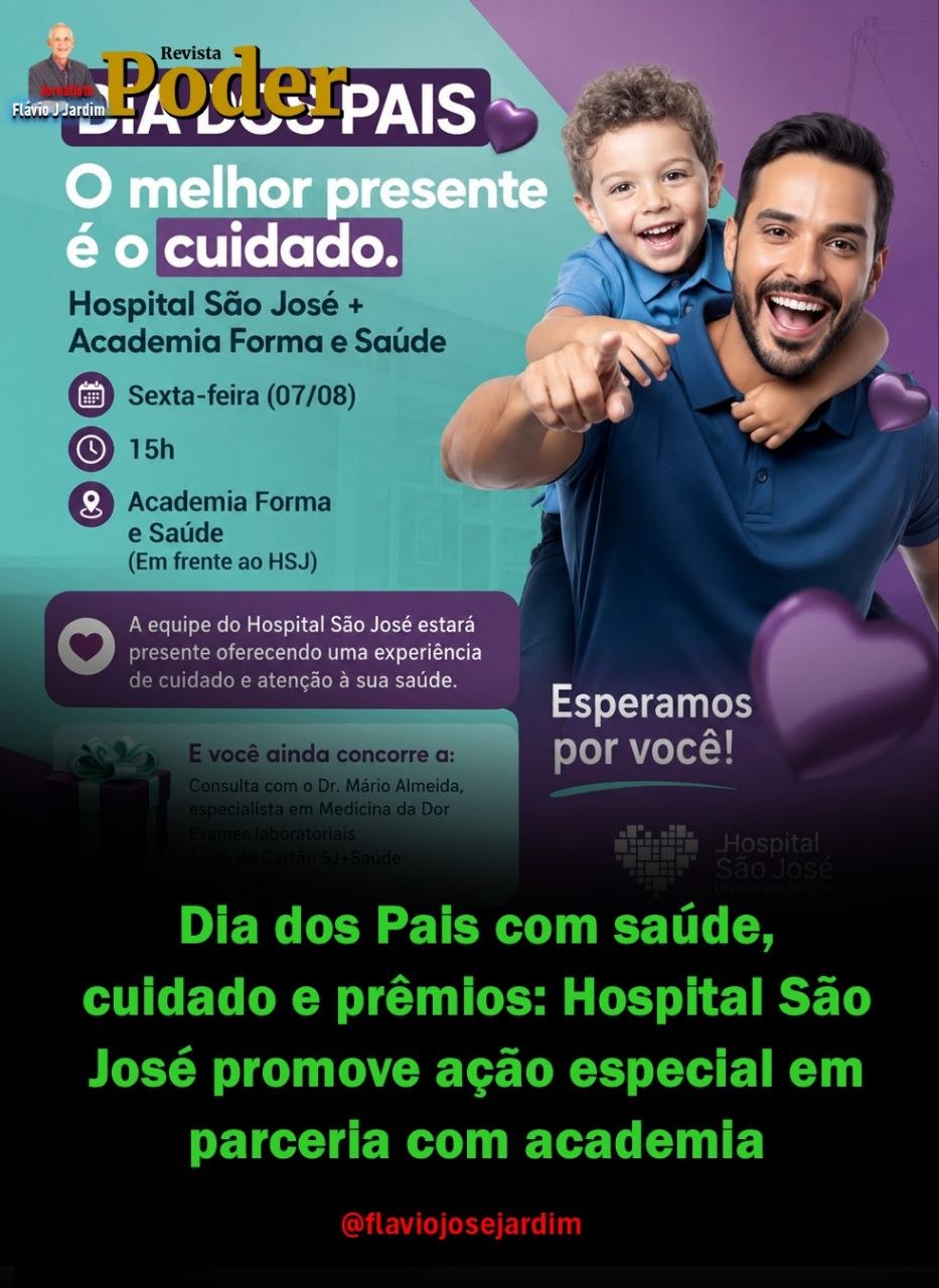 Dia dos Pais com saúde, cuidado e prêmios: Hospital São José promove ação especial em parceria com academia