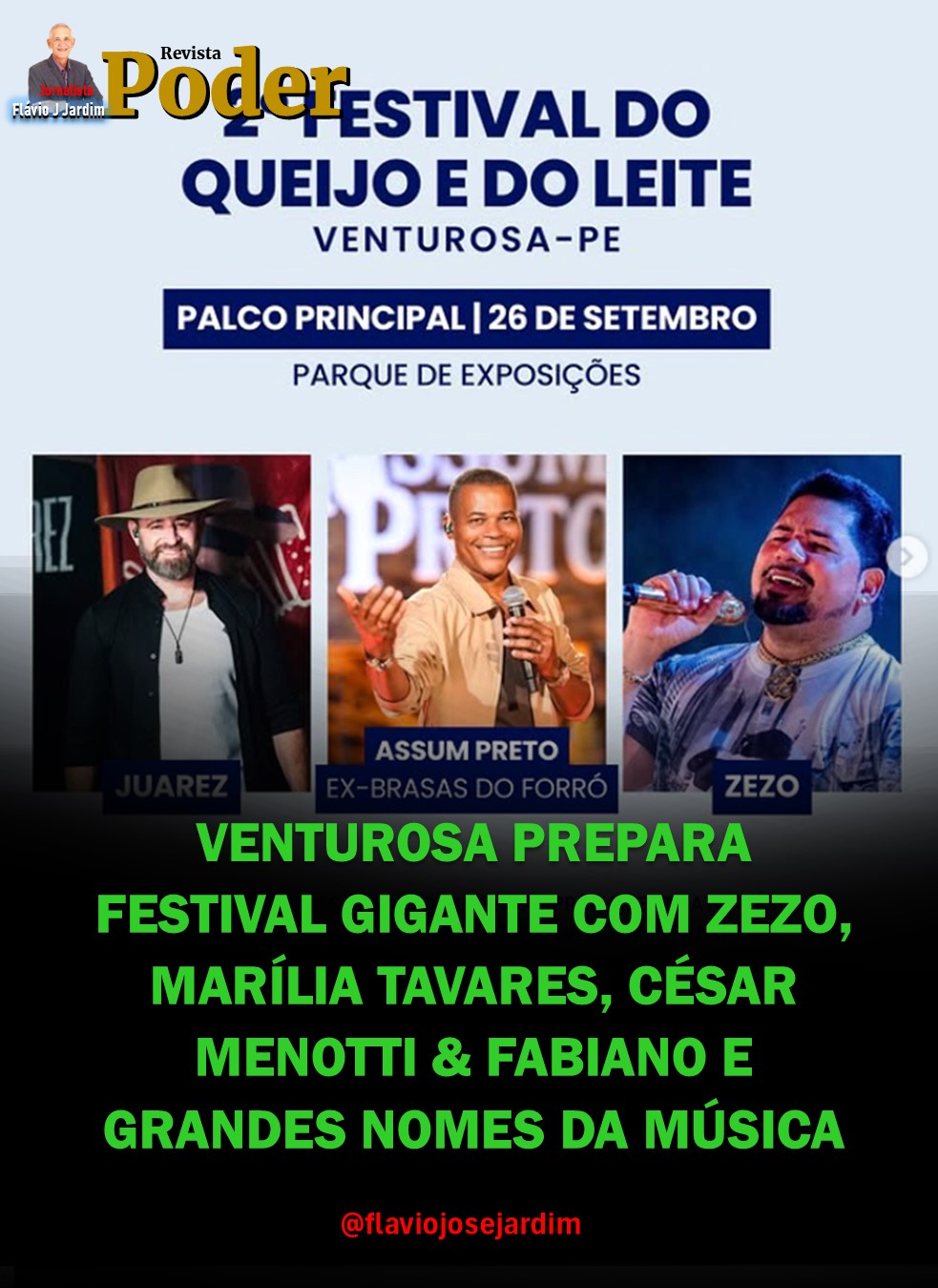 VENTUROSA PREPARA FESTIVAL GIGANTE COM ZEZO, MARÍLIA TAVARES, CÉSAR MENOTTI & FABIANO E GRANDES NOMES DA MÚSICA