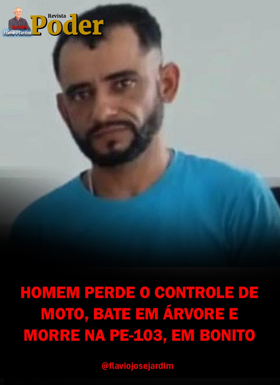 HOMEM PERDE O CONTROLE DE MOTO, BATE EM ÁRVORE E MORRE NA PE-103, EM BONITO