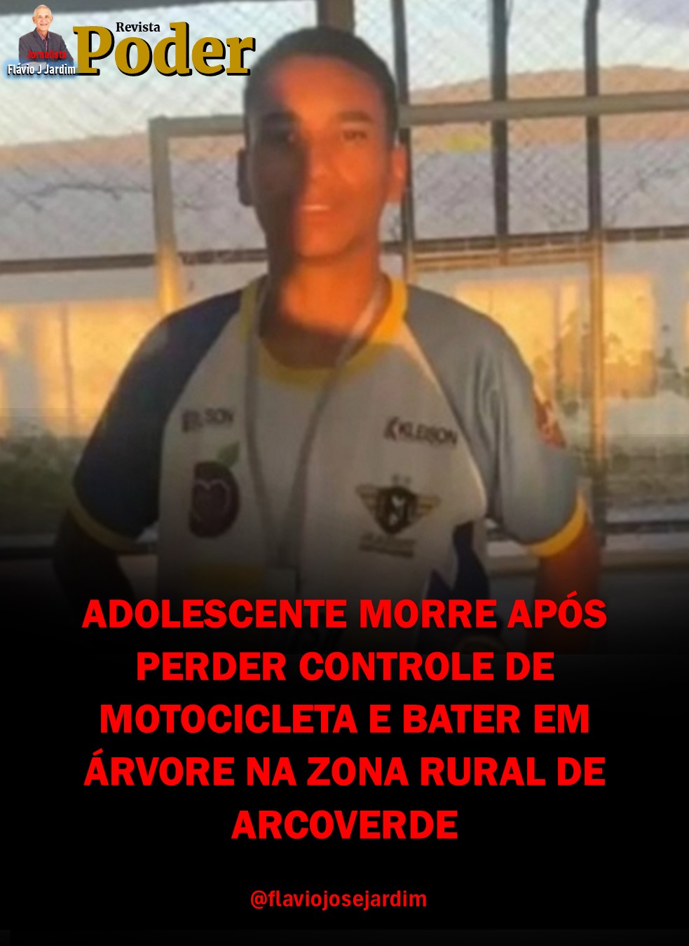 ADOLESCENTE MORRE APÓS PERDER CONTROLE DE MOTOCICLETA E BATER EM ÁRVORE NA ZONA RURAL DE ARCOVERDE