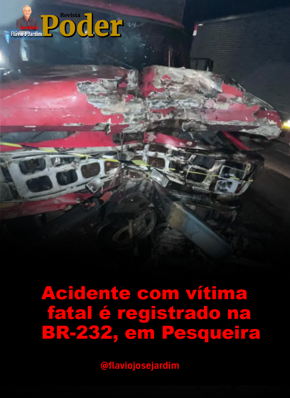 Acidente com vítima fatal é registrado na BR-232, em Pesqueira