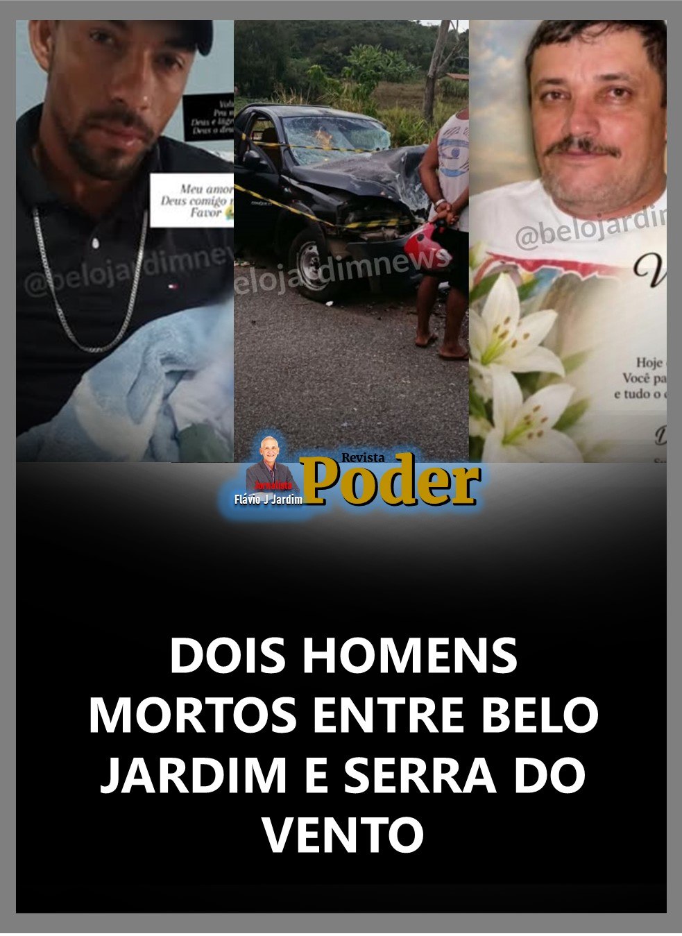 TRAGÉDIA NA PE-166: COLISÃO FRONTAL DEIXA DOIS HOMENS MORTOS ENTRE BELO JARDIM E SERRA DO VENTO