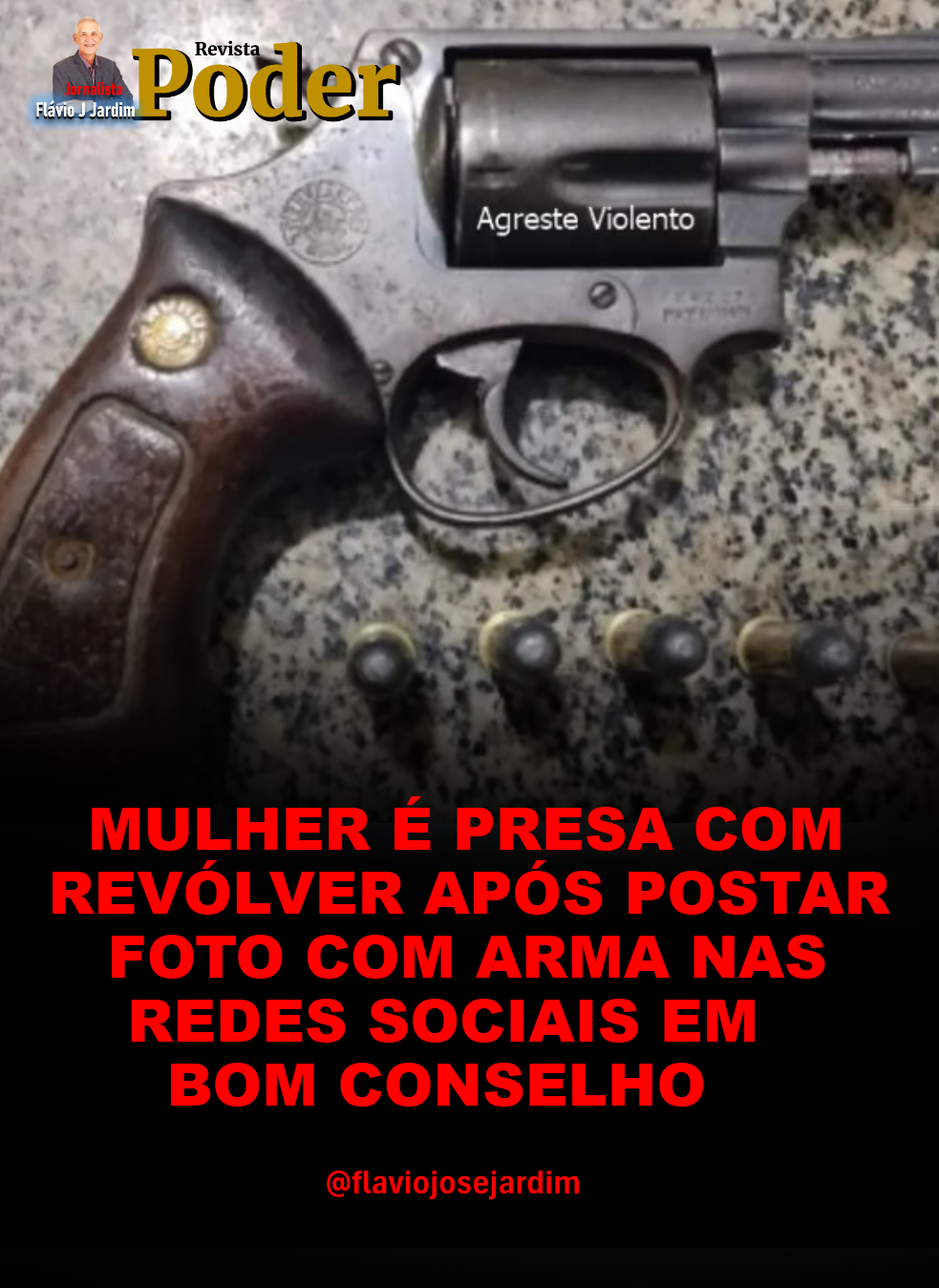 MULHER É PRESA COM REVÓLVER APÓS POSTAR FOTO COM ARMA NAS REDES SOCIAIS, EM BOM CONSELHO