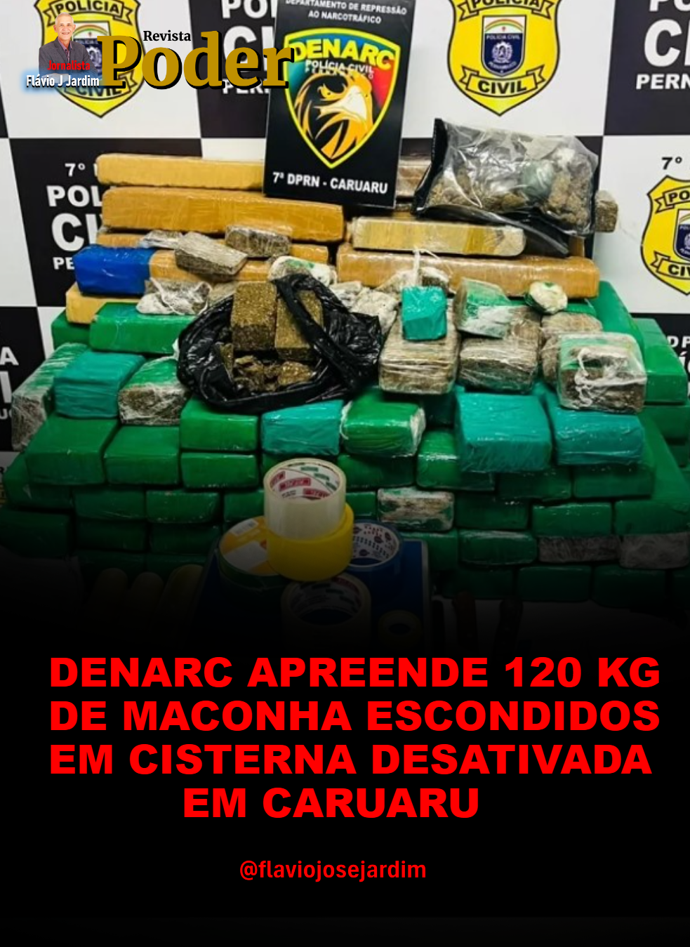 DENARC APREENDE 120 KG DE MACONHA ESCONDIDOS EM CISTERNA DESATIVADA EM CARUARU