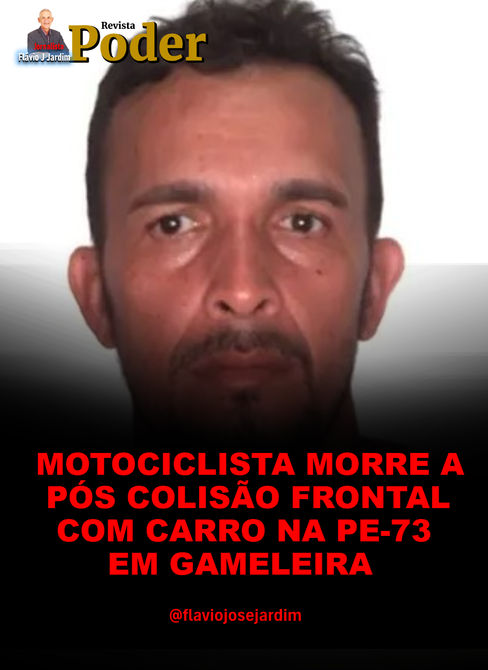 MOTOCICLISTA MORRE APÓS COLISÃO FRONTAL COM CARRO NA PE-73, EM GAMELEIRA