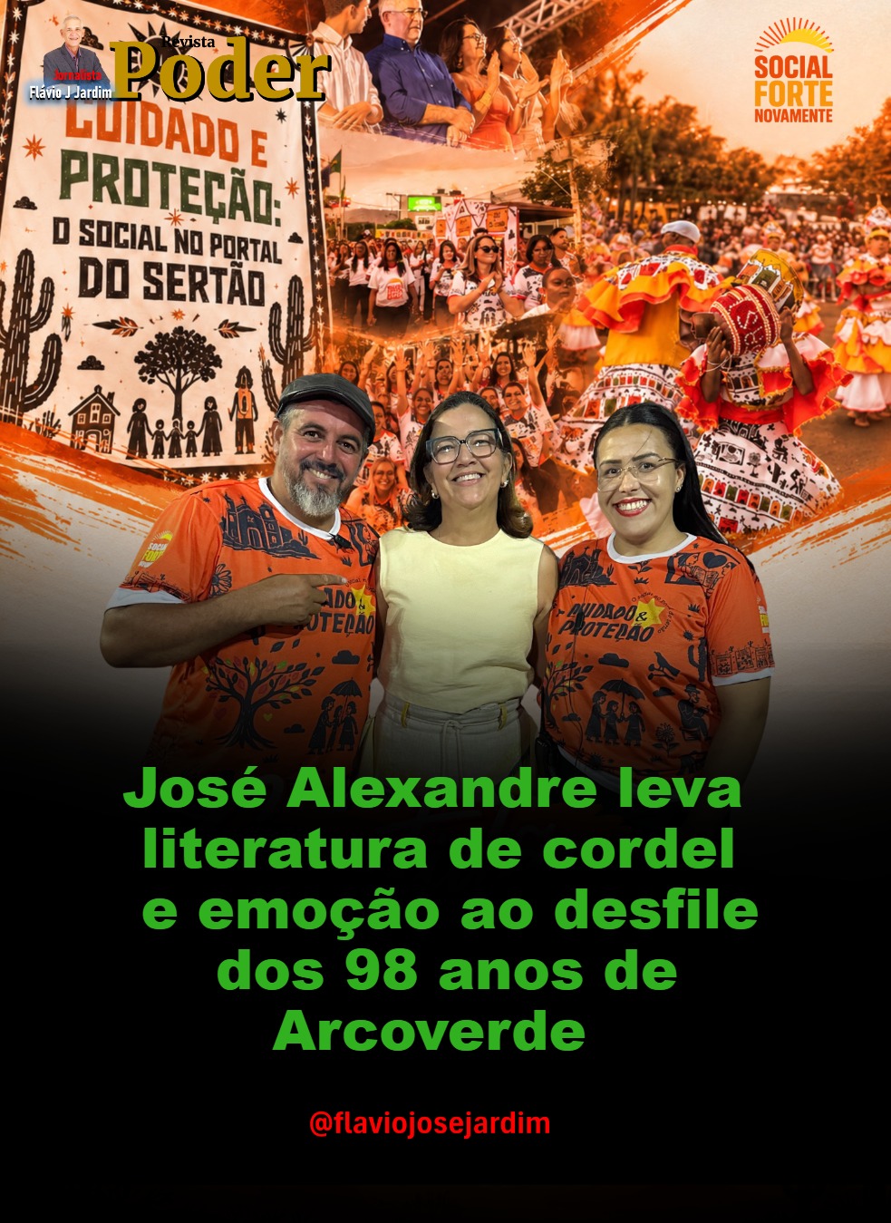 José Alexandre leva literatura de cordel e emoção ao desfile dos 98 anos de Arcoverde