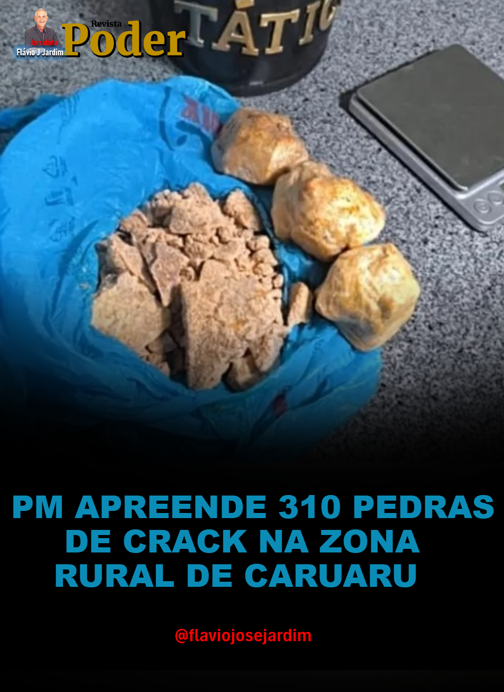 PM APREENDE 310 PEDRAS DE CRACK NA ZONA RURAL DE CARUARU