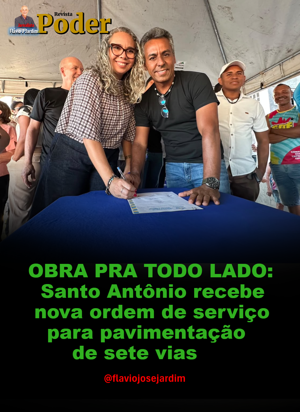 OBRA PRA TODO LADO: Santo Antônio recebe nova ordem de serviço para pavimentação de sete vias
