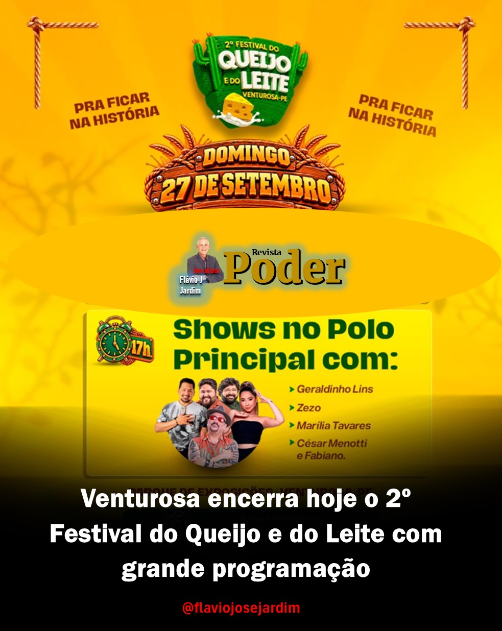Venturosa encerra hoje o 2º Festival do Queijo e do Leite com grande programação