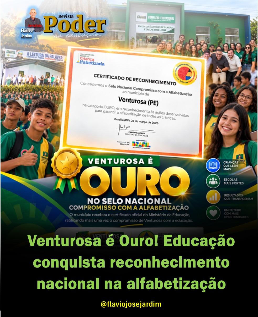 Venturosa é Ouro! Gestão de Kelvin Cavalcanti conquista reconhecimento nacional na alfabetização