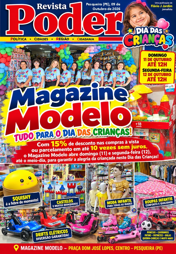 Dia das Crianças é no Magazine Modelo! Loja prepara dois dias especiais com descontos, novidades e brinquedos que são a sensação do momento em Pesqueira