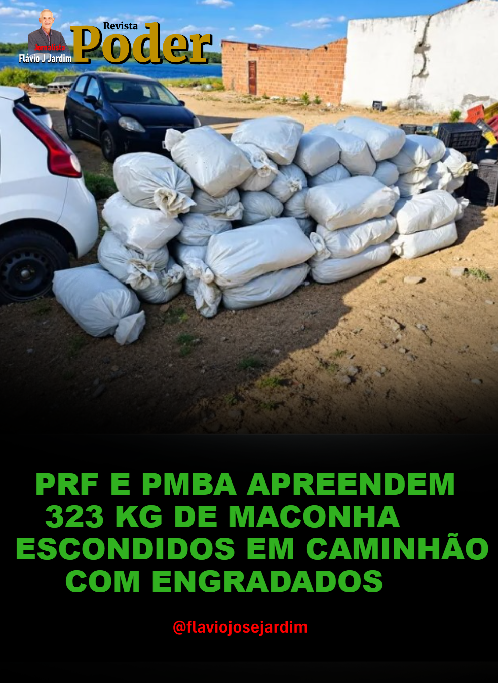 PRF E PMBA APREENDEM 323 KG DE MACONHA ESCONDIDOS EM CAMINHÃO COM ENGRADADOS