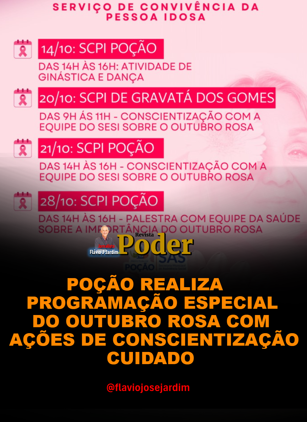 POÇÃO REALIZA PROGRAMAÇÃO ESPECIAL DO OUTUBRO ROSA COM AÇÕES DE CONSCIENTIZAÇÃO E CUIDADO