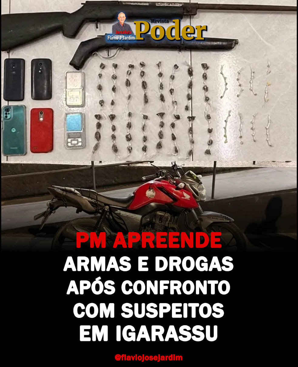 PM APREENDE ARMAS E DROGAS APÓS CONFRONTO COM SUSPEITOS EM IGARASSU