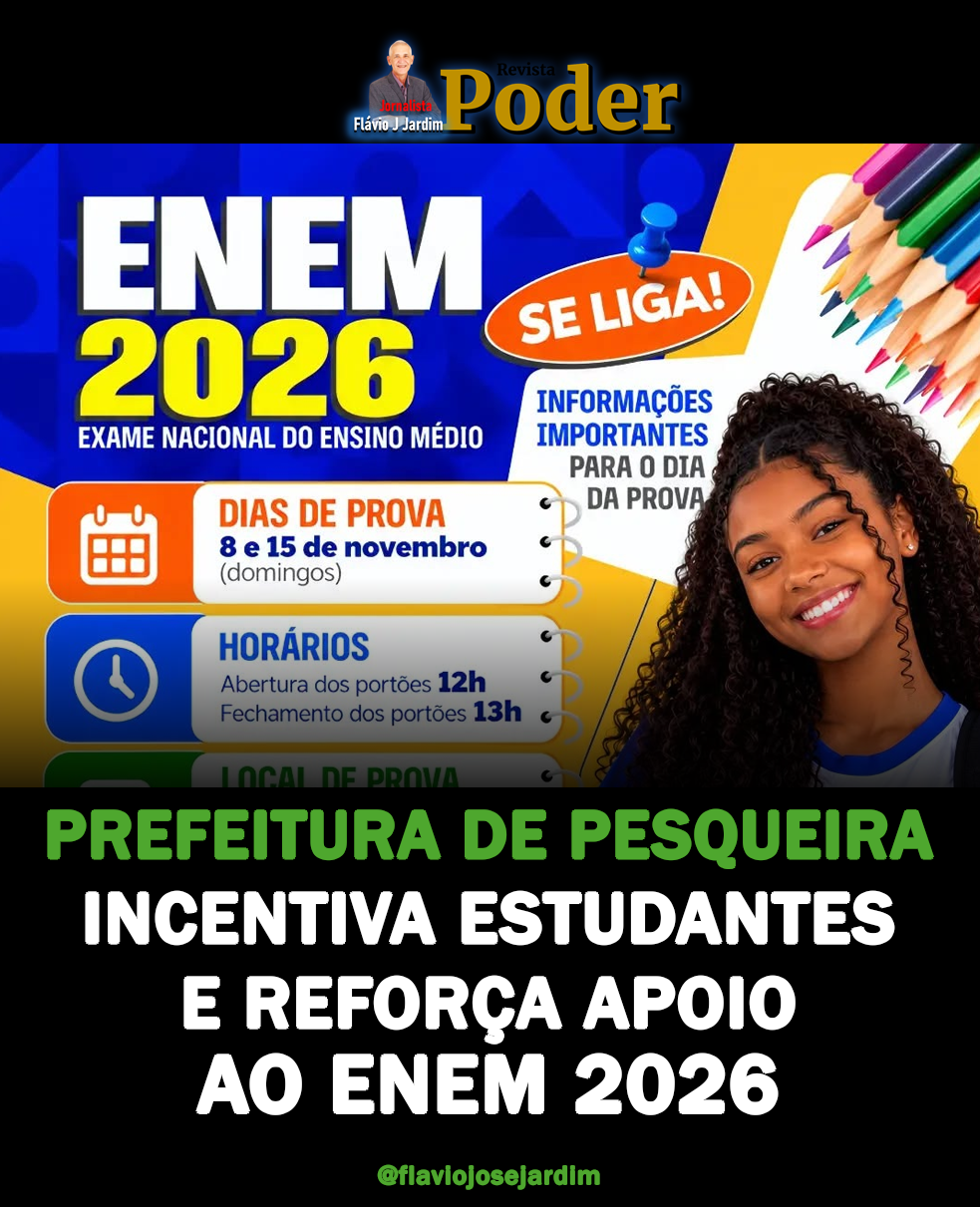 Prefeitura de Pesqueira incentiva estudantes e reforça apoio ao Enem 2026